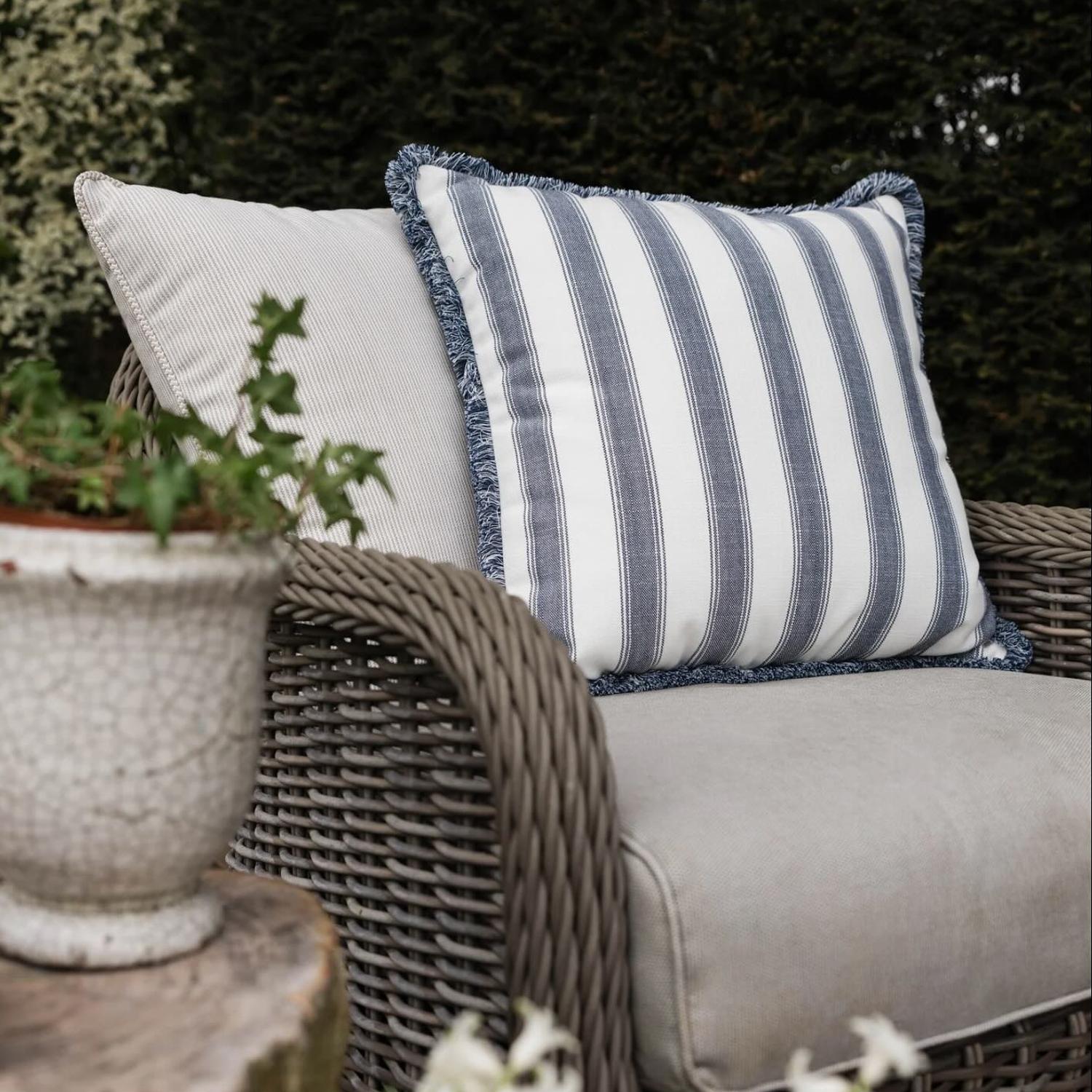 Tote Navy Hollowfibre Cushion 55cm X 55cm - Andrew Martin Sophie Paterson Stripe