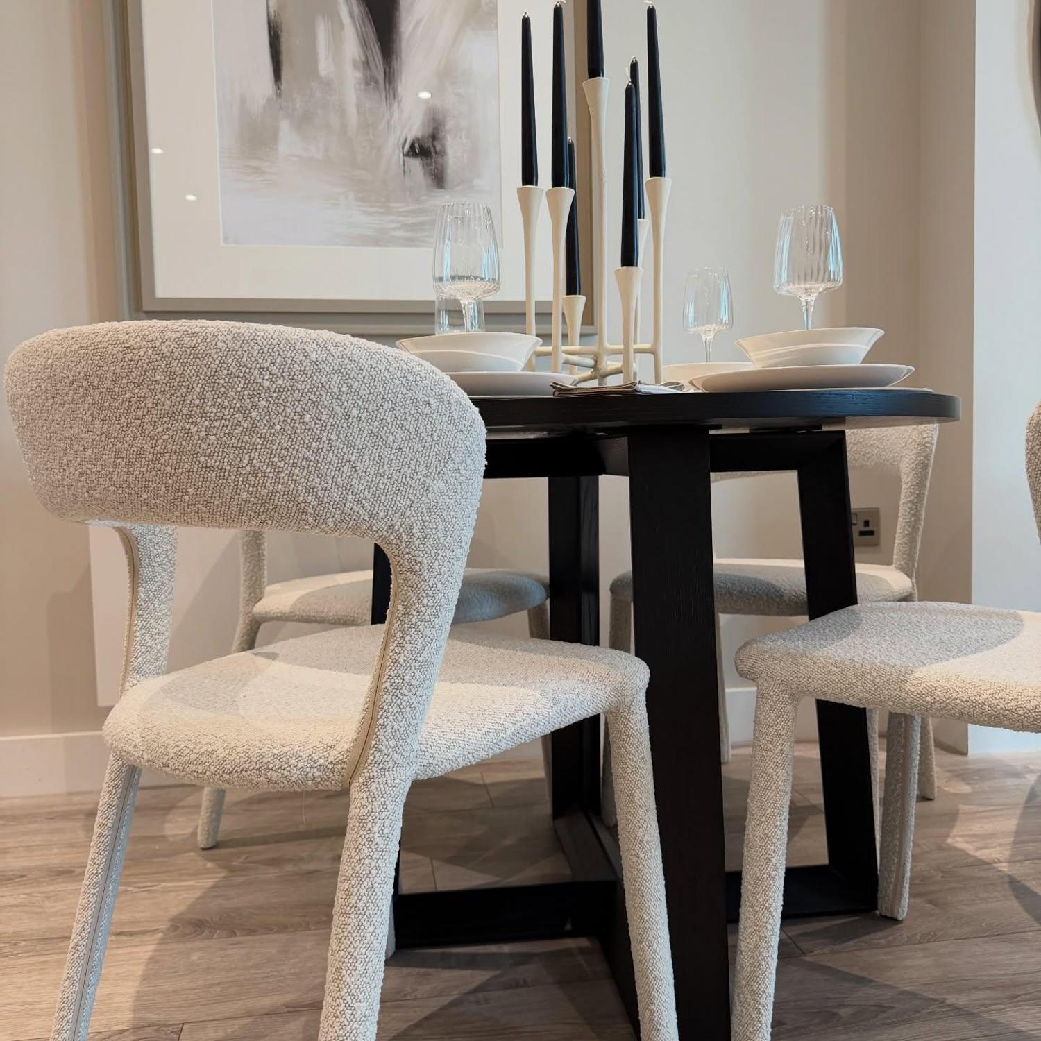 Mian Dining Chair Dining Chair White - Andrew Martin Boucle