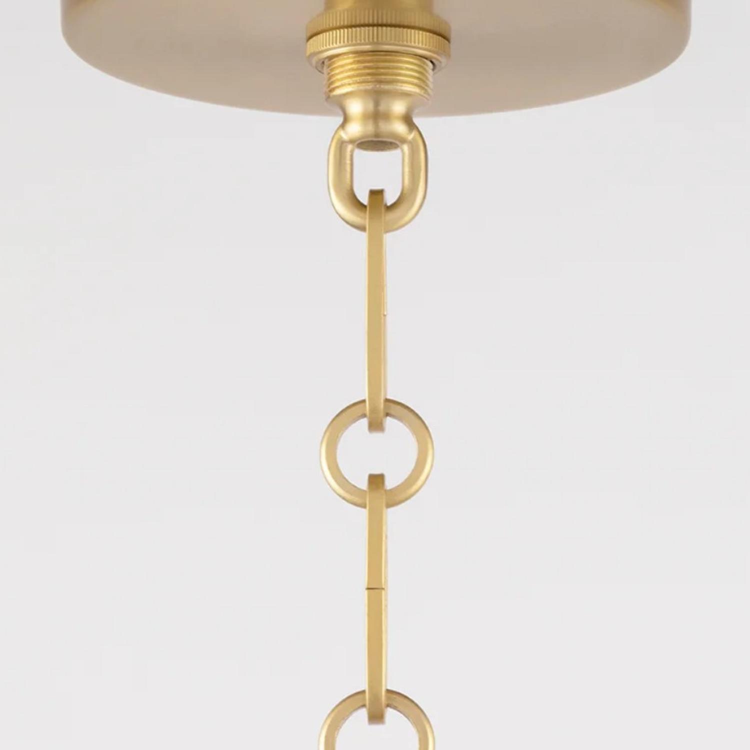 Eldridge Cone Pendant Light Brass White - Andrew Martin