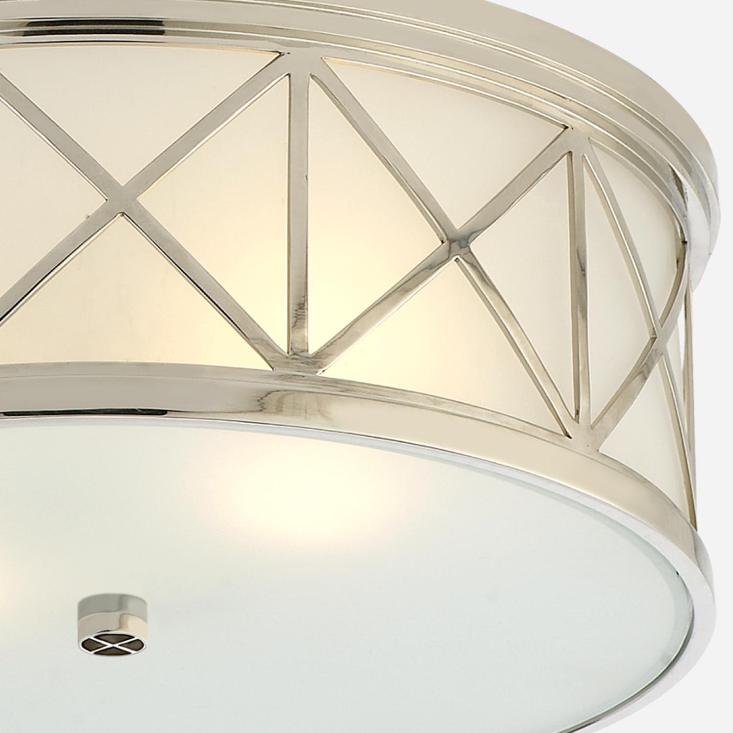 Montpelier Flush Nickel Ceiling Light Large Polished Nickel - Andrew Martin