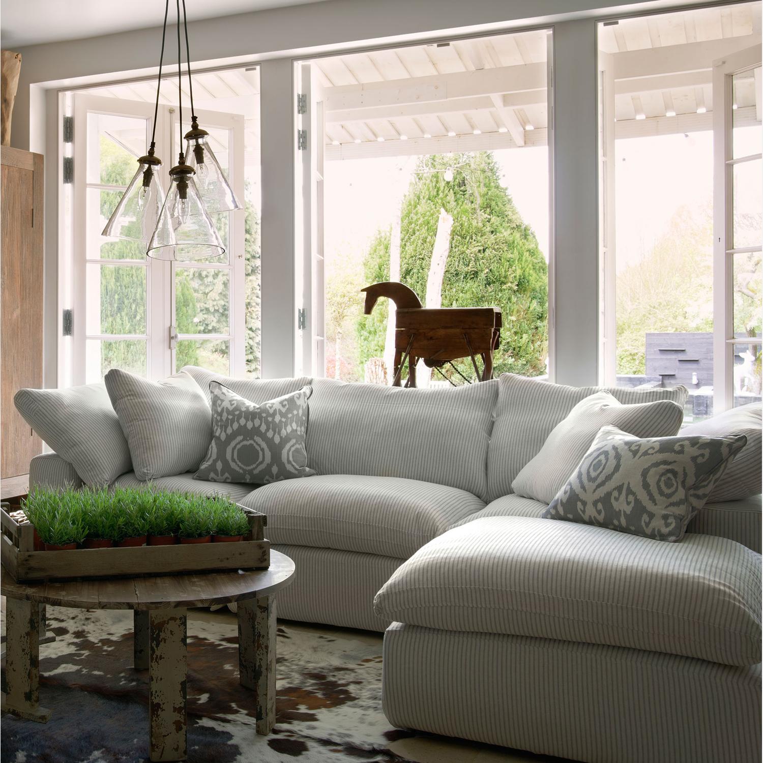 Volcano Storm Sustainable Feather Cushion 55cm X 55cm - Andrew Martin Eco-conscious Linen Blend Viscose Blend Ikat