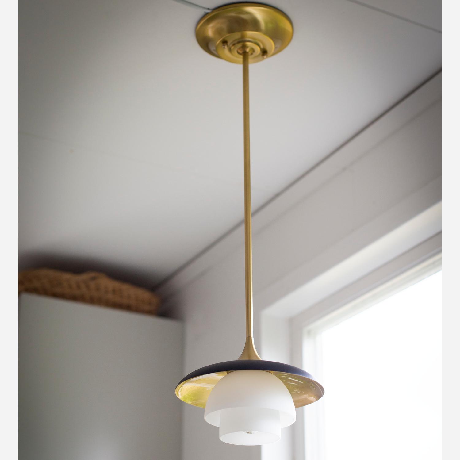 Barron Pendant Light Black Brass - Andrew Martin