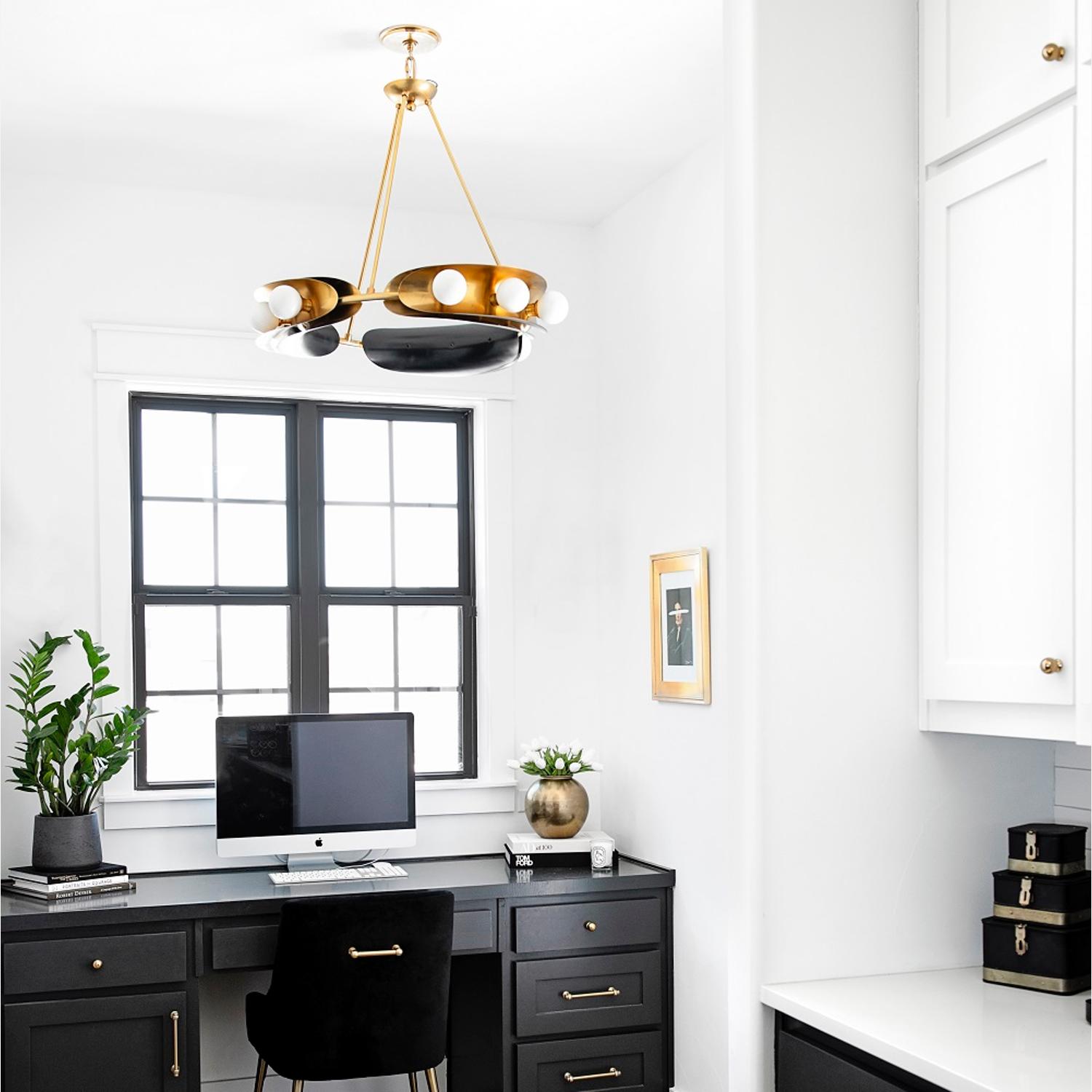 Hopper Chandelier Black Gold - Andrew Martin