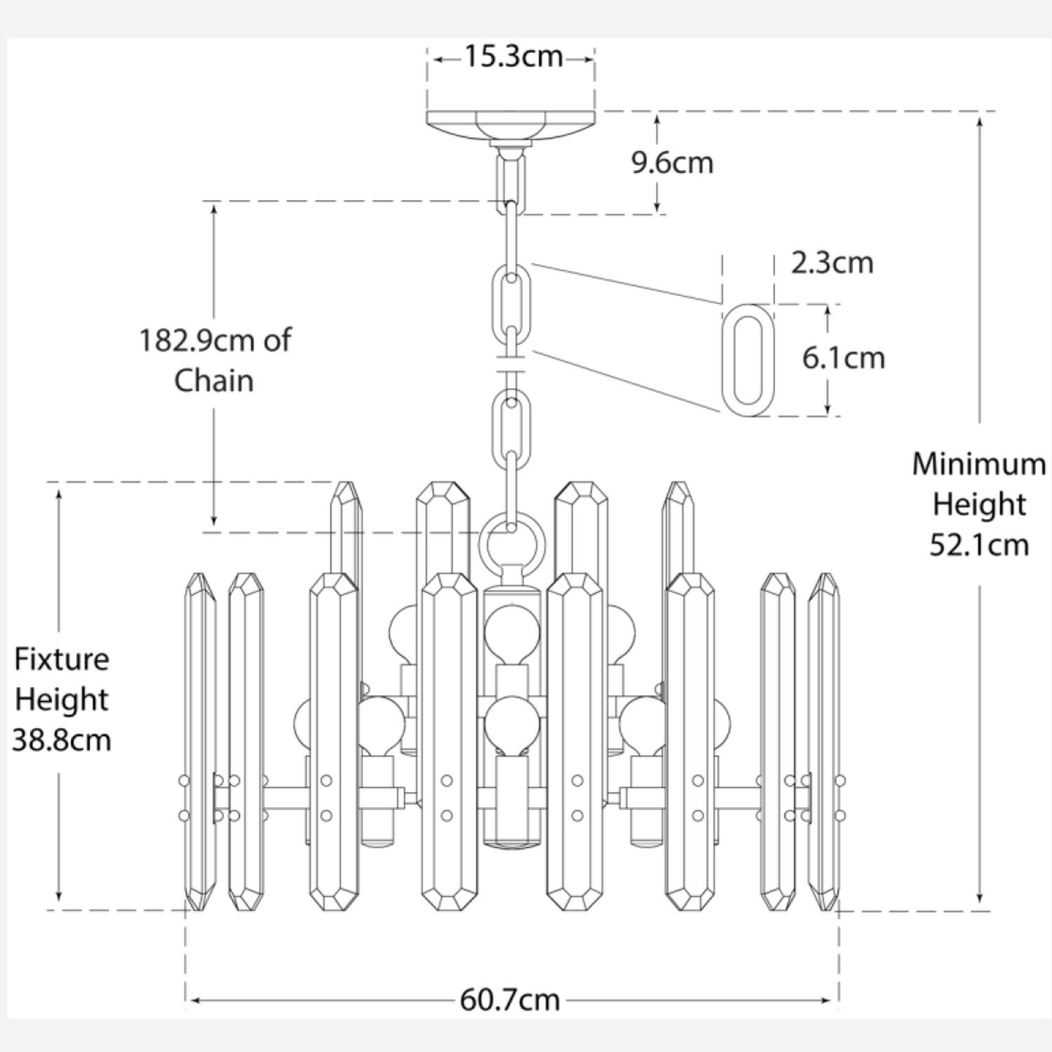 Bonnington Chandelier Nickel Small Polished Nickel - Andrew Martin