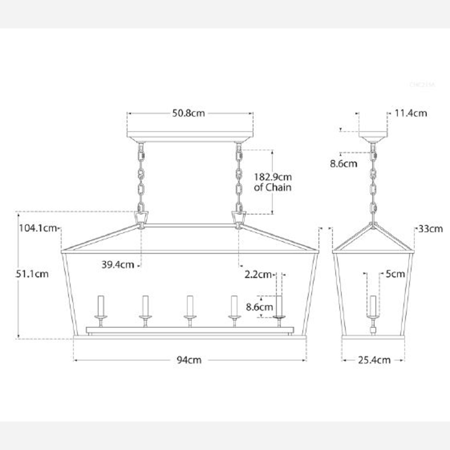 Darlana Linear Pendant Iron Pendant Light Medium Aged Iron - Andrew Martin