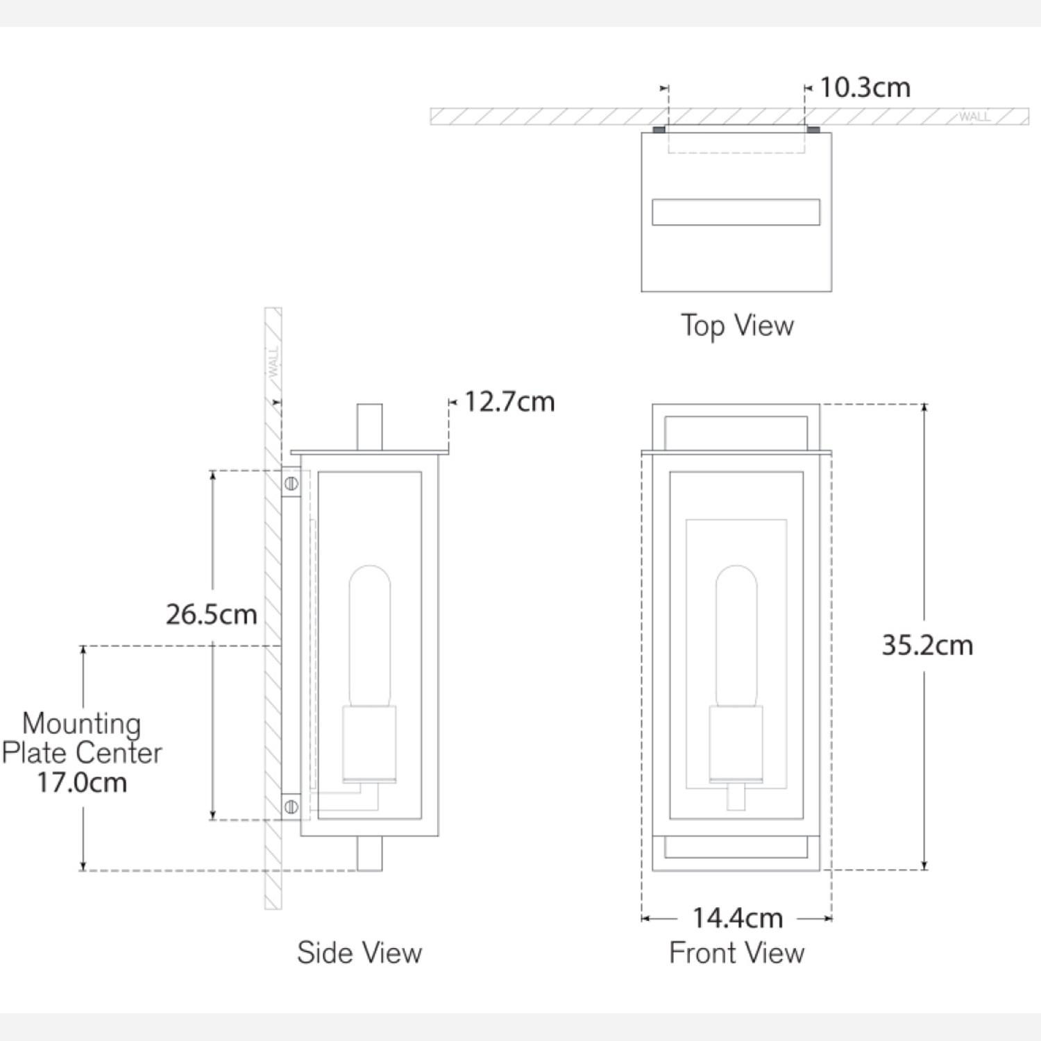 Halle Narrow Wall Light Small Black - Andrew Martin