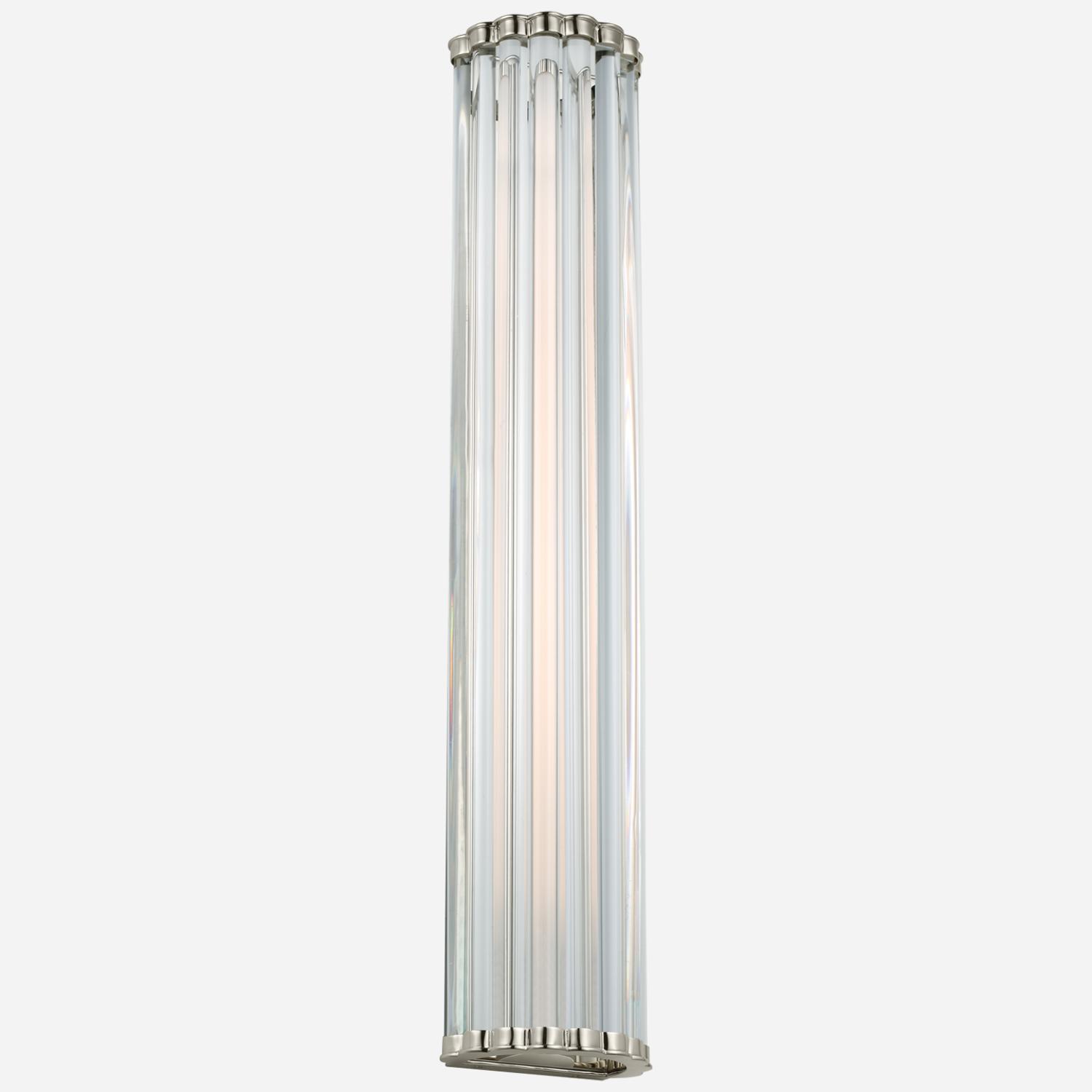 Kean Wall Light Nickel Wall Light Small Polished Nickel Clear Glass - Andrew Martin