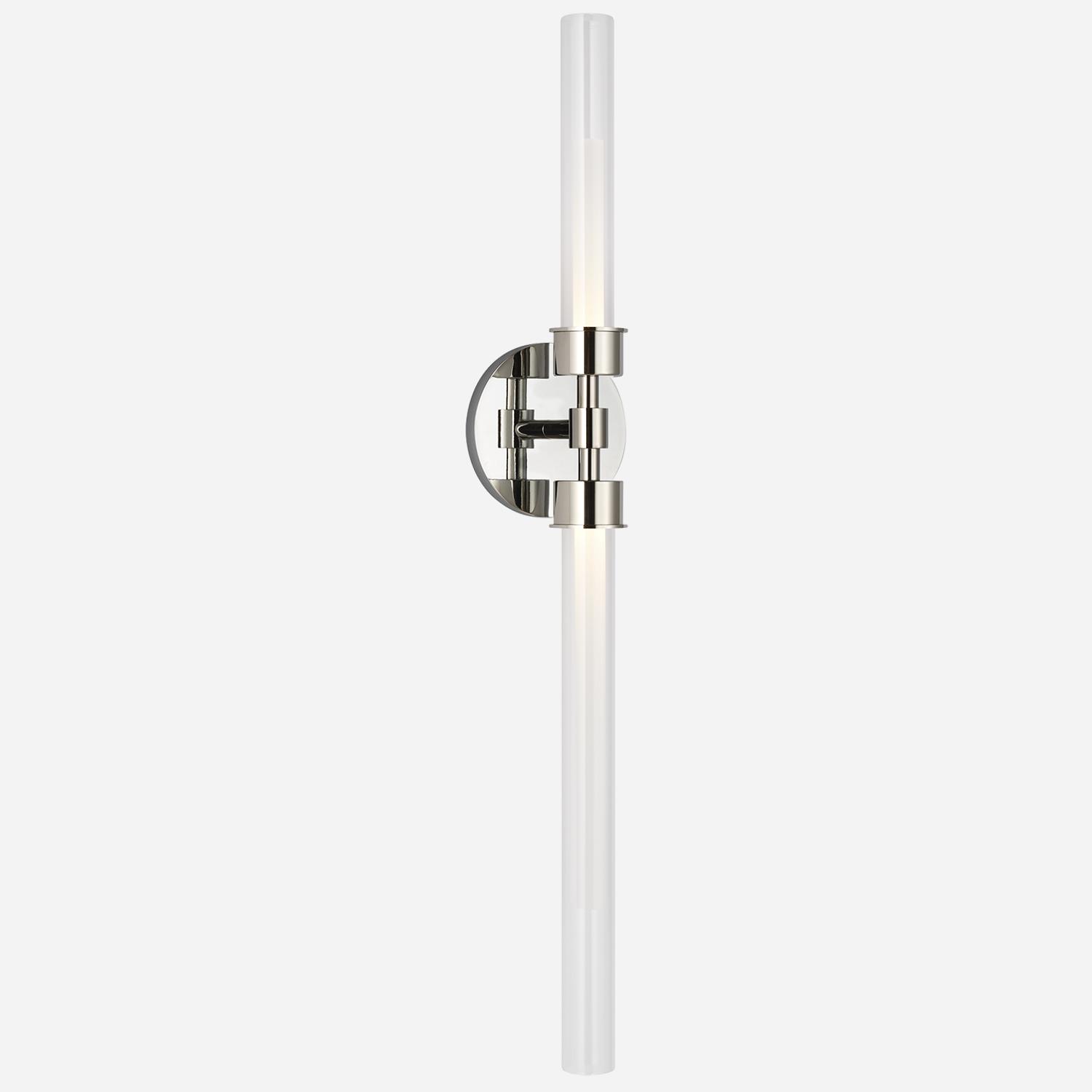 Linger Double Wall Light Nickel Wall Light Polished Nickel - Andrew Martin