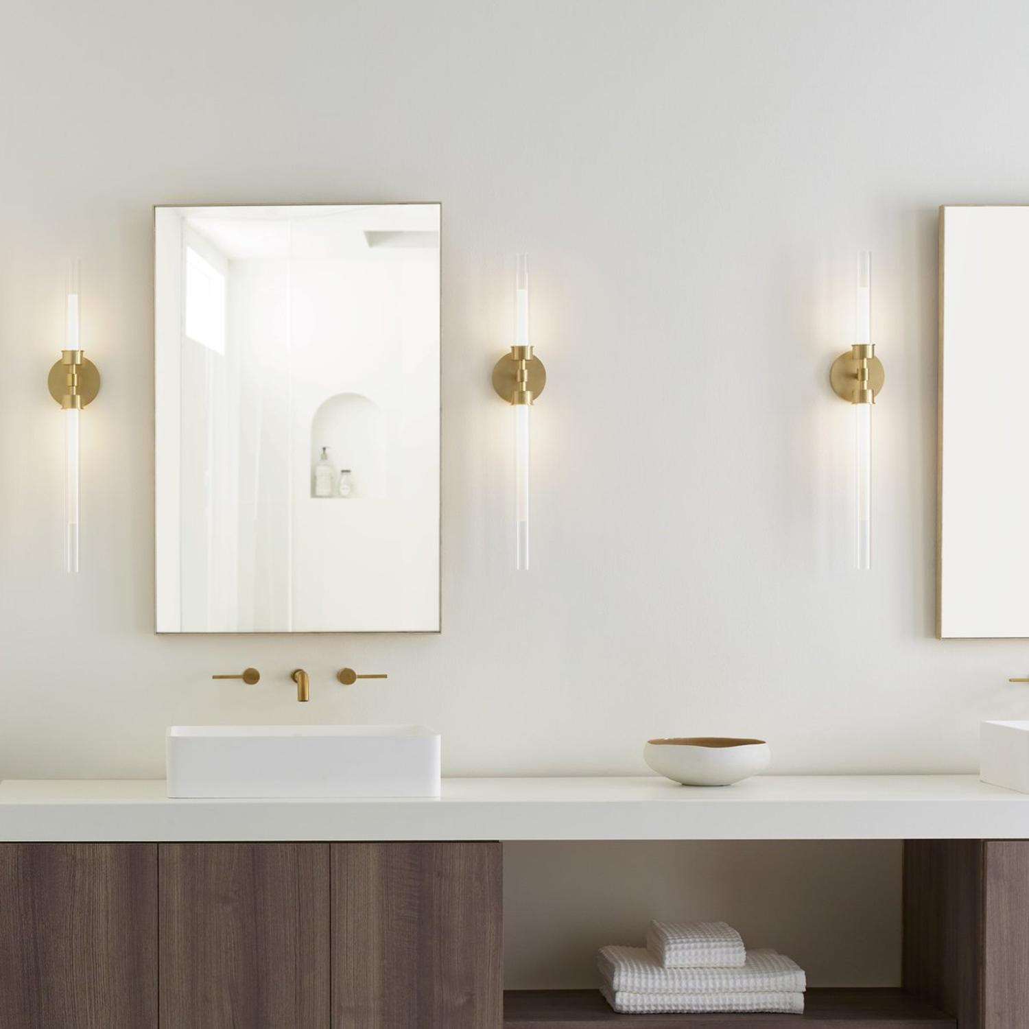 Linger Double Wall Light Brass Wall Light Natural Brass Andrew Martin