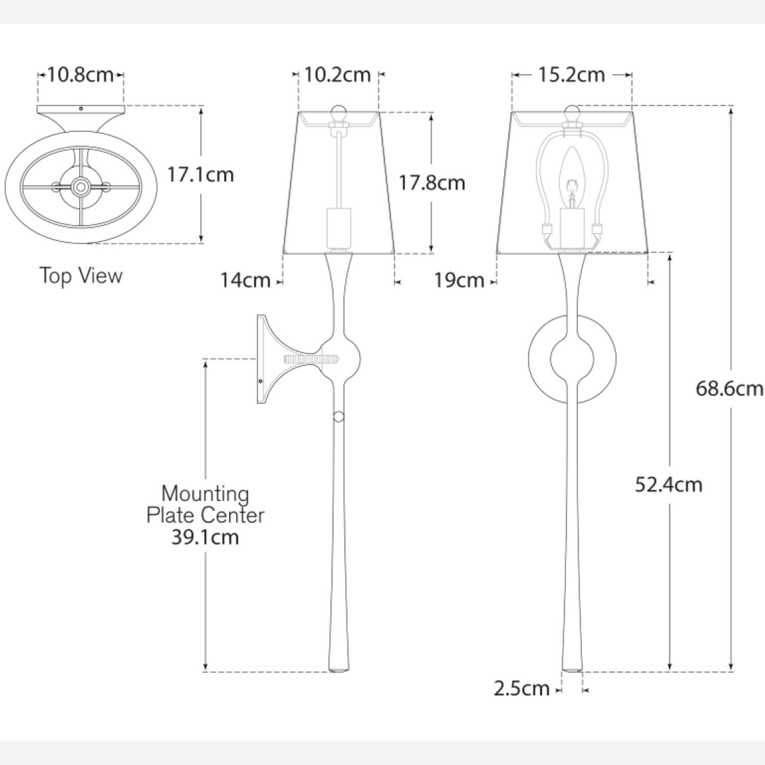 Dover Wall Light Silver Wall Light Burnished Silver Leaf - Andrew Martin