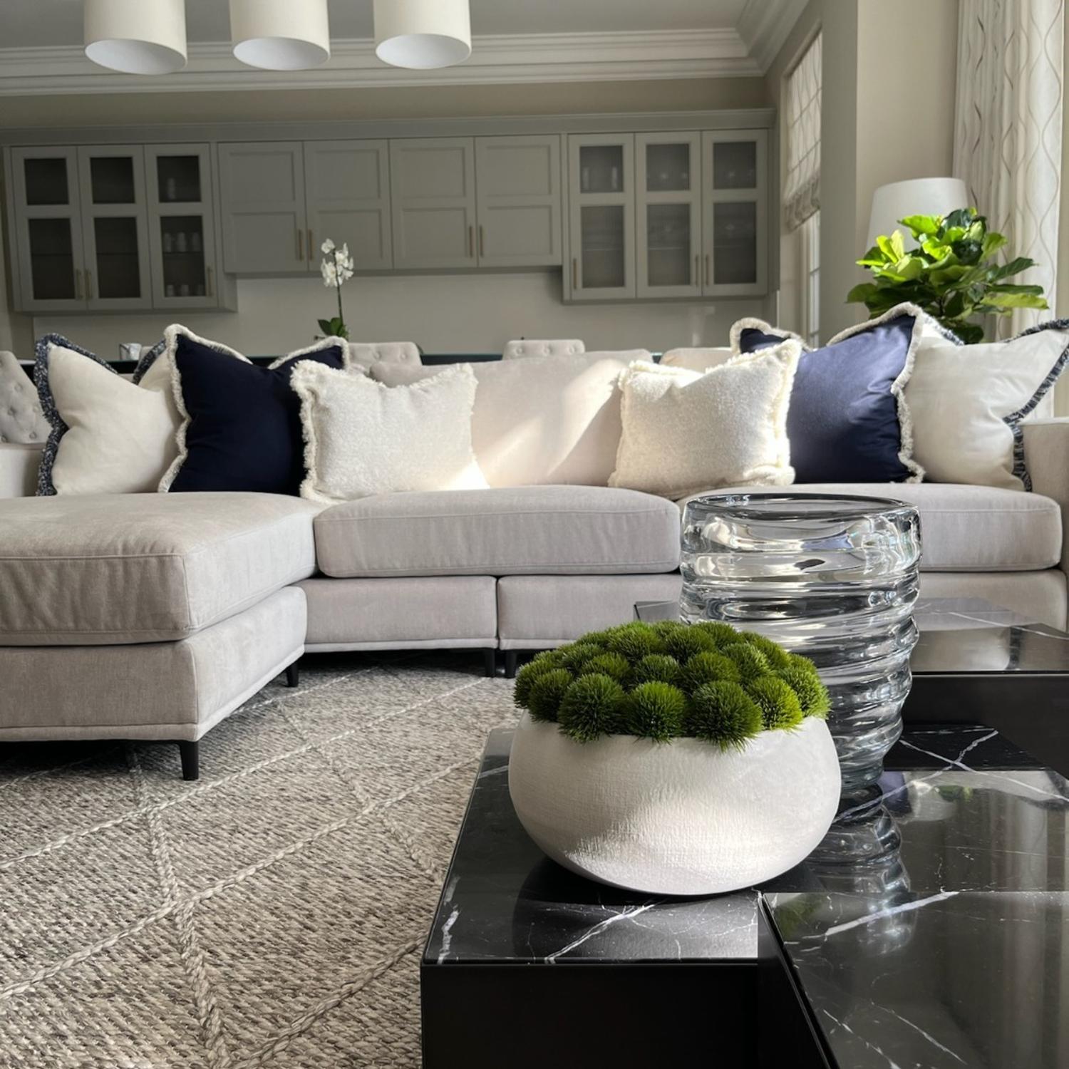 Beagle Salt Moscow Mule Sustainable Feather Cushion Salt Moscow Mule - Andrew Martin With Trim Fringe Linen Linen Blend Plain