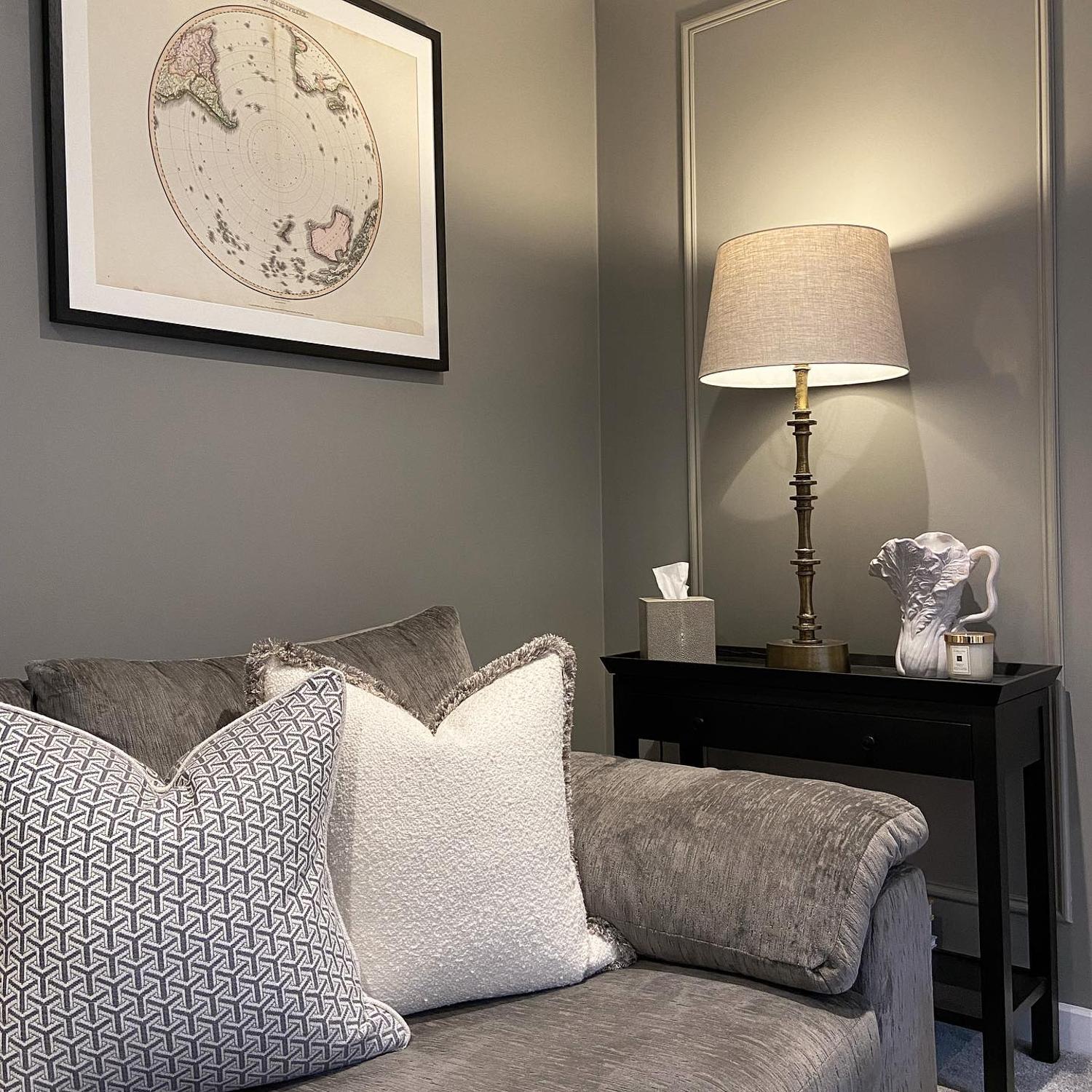 Monte Storm Sustainable Feather Cushion 55cm X 55cm - Andrew Martin Sophie Paterson Linen Blend Geometric