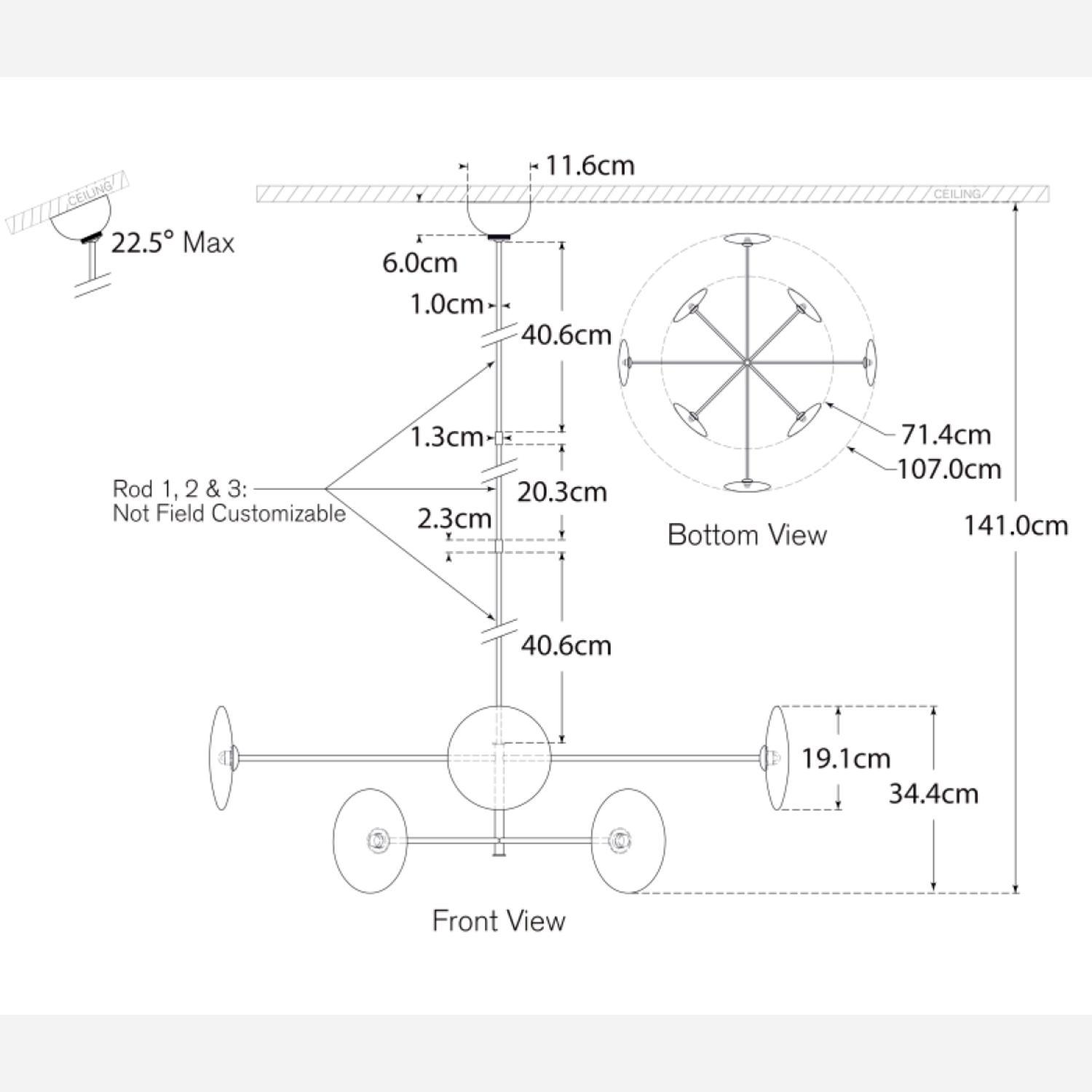 Calvino Radial Chandelier Light Brass Iron - Andrew Martin