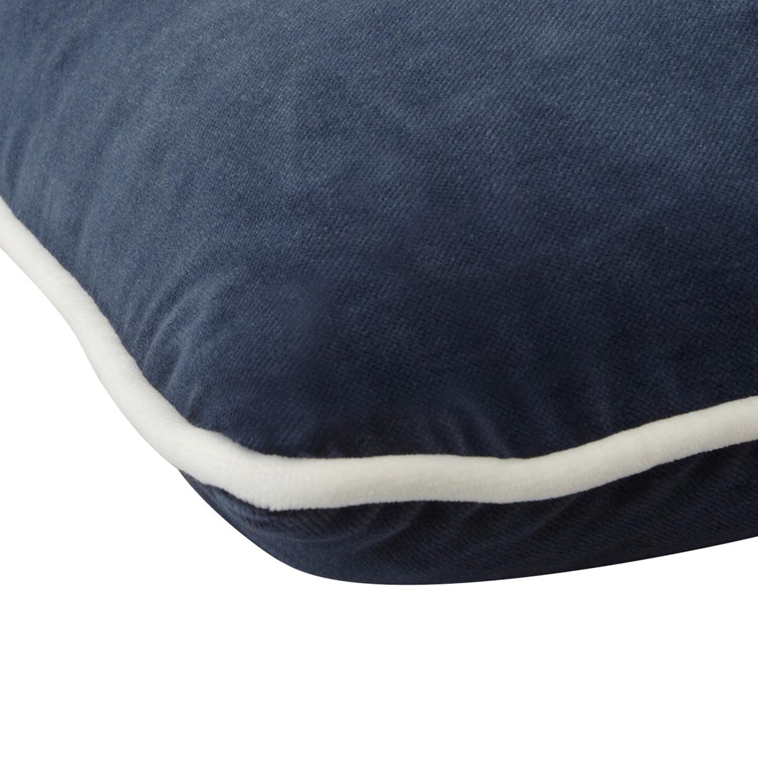 Pelham Denim Sustainable Feather Cushion 55cm X 55cm - Andrew Martin Velvet Plain