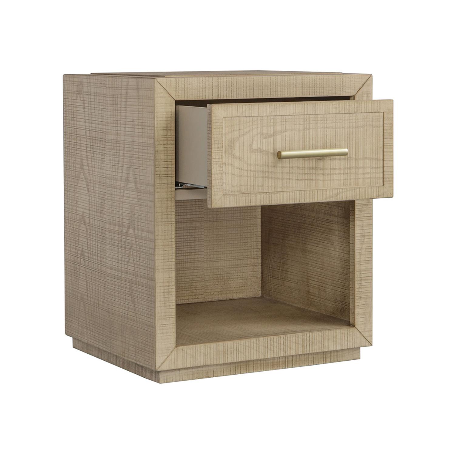 Raffles 1 Drawer Bedside Table Natural Small Bedside Table Small - Andrew Martin