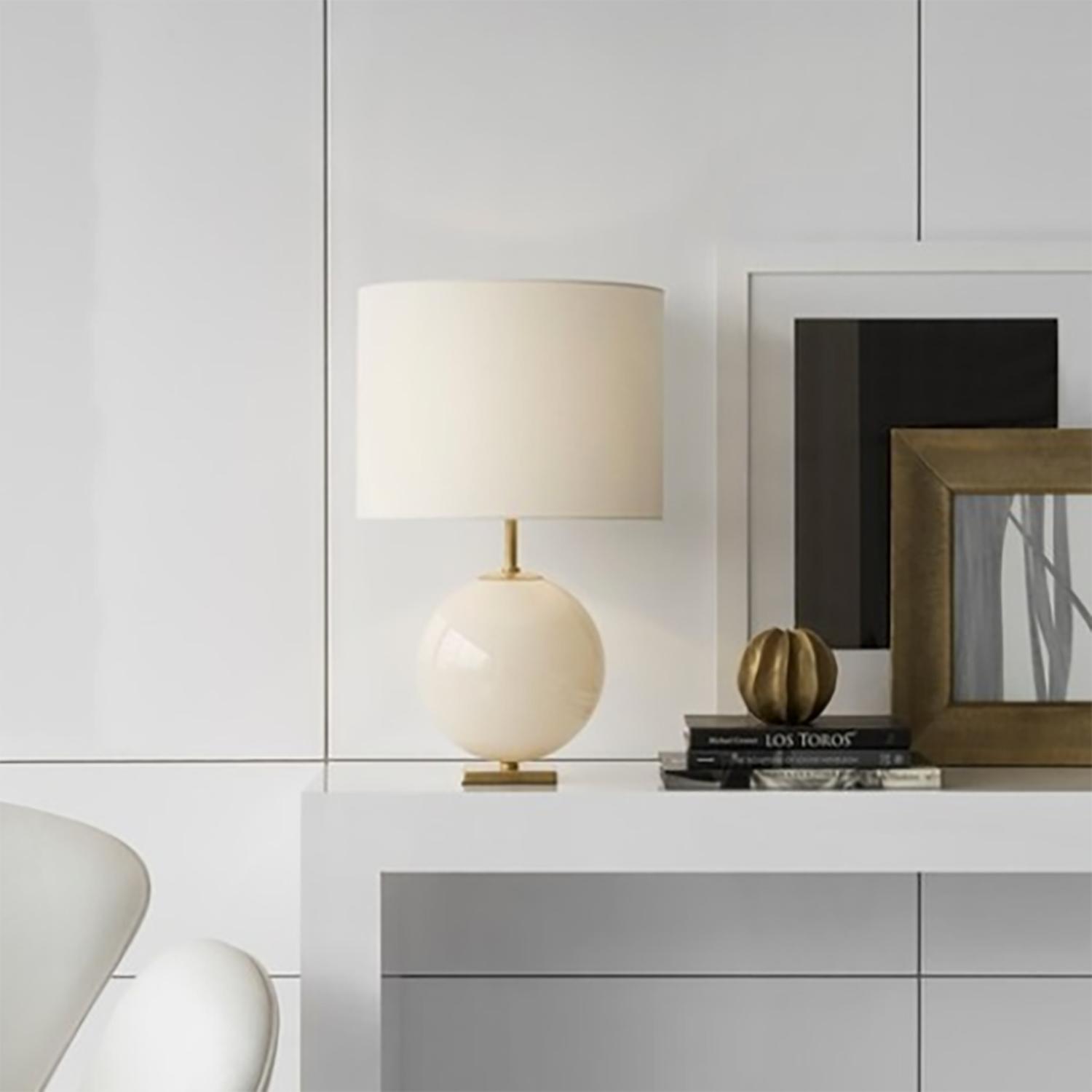 Elsie Table Lamp Blush Table Lamp Blush Cream Shade - Andrew Martin