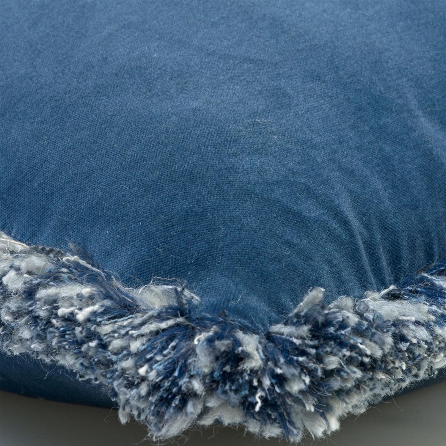 Pelham Denim Cocktail Moscow Mule Sustainable Feather Cushion - Andrew Martin With Trim Fringe Velvet Plain
