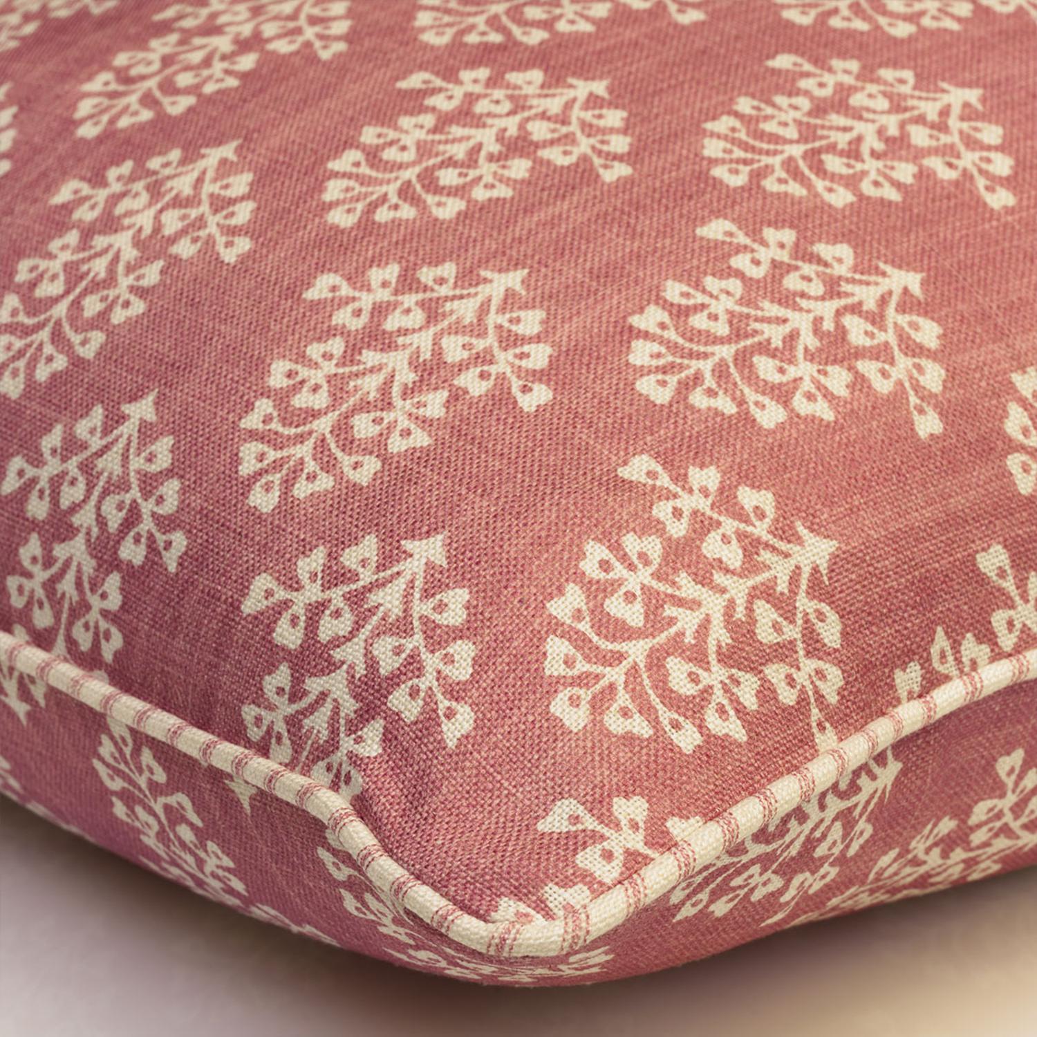 Sprig Pink Sustainable Feather Cushion - Andrew Martin Eco-conscious Linen Blend Viscose Blend Floral Small Prints