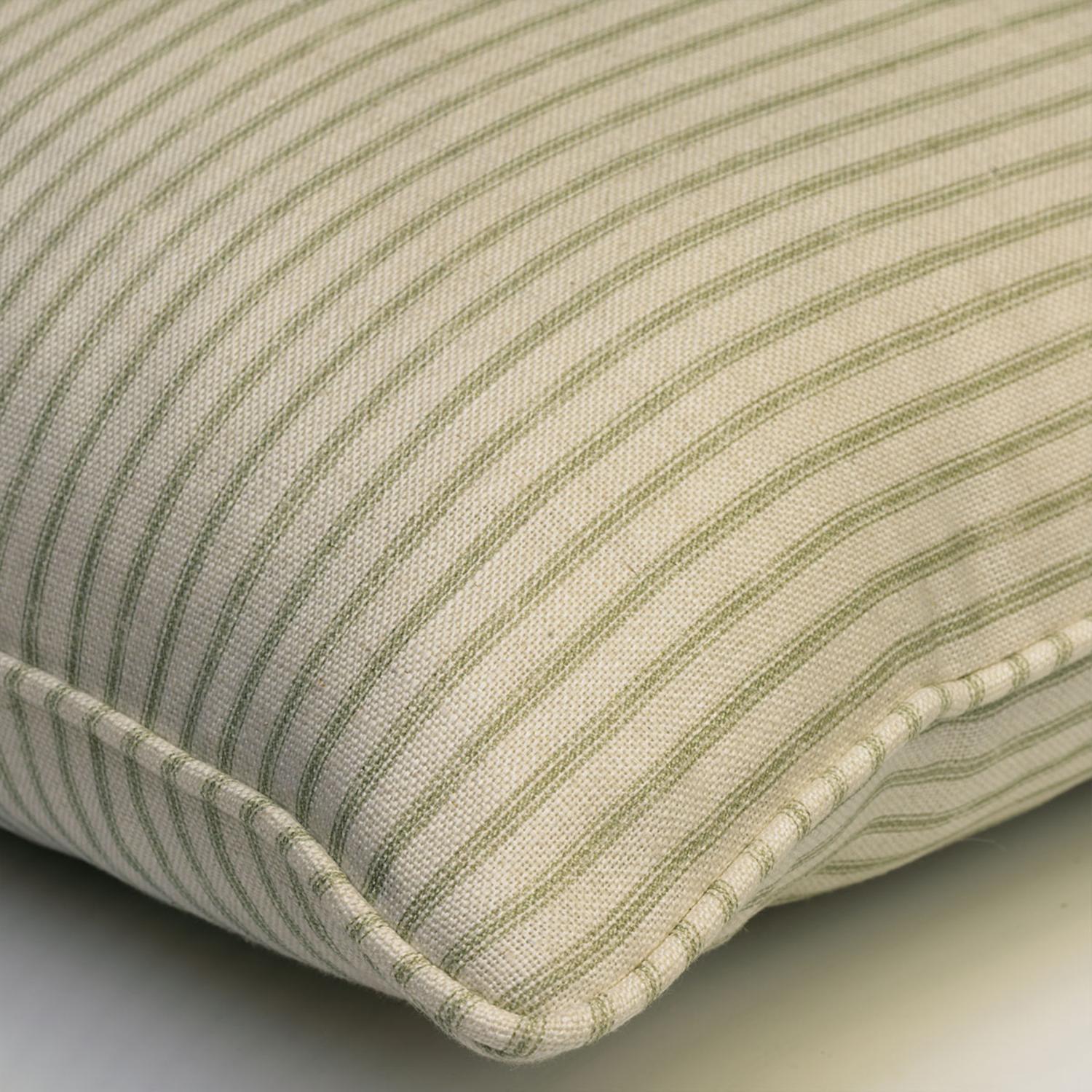Picket Leaf Sustainable Feather Cushion - Andrew Martin Eco-conscious Linen Blend Viscose Blend Small Prints Stripe