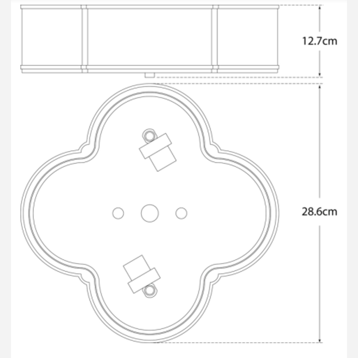 Basil Flush Nickel Ceiling Light Small Polished Nickel Glass - Andrew Martin
