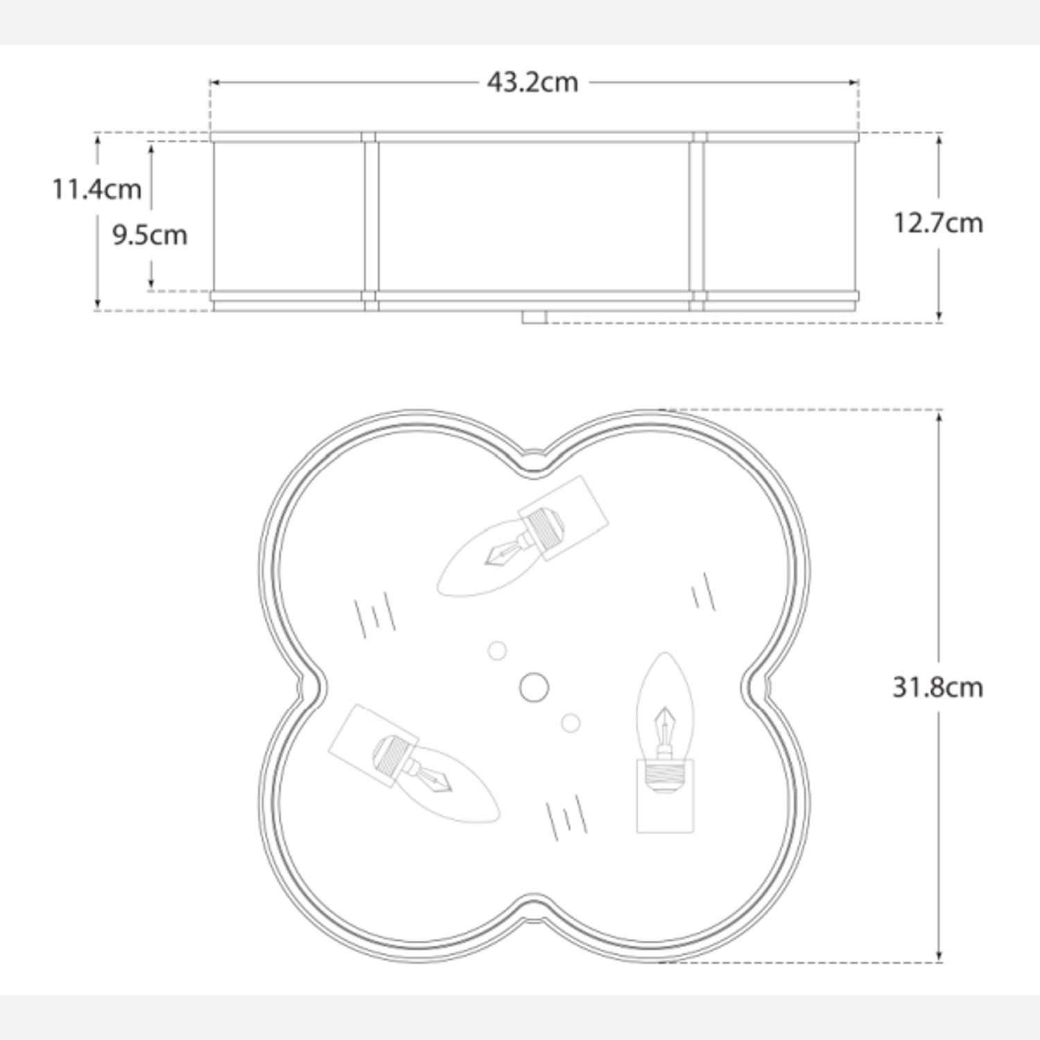 Basil Flush Nickel Ceiling Light Large Polished Nickel - Andrew Martin