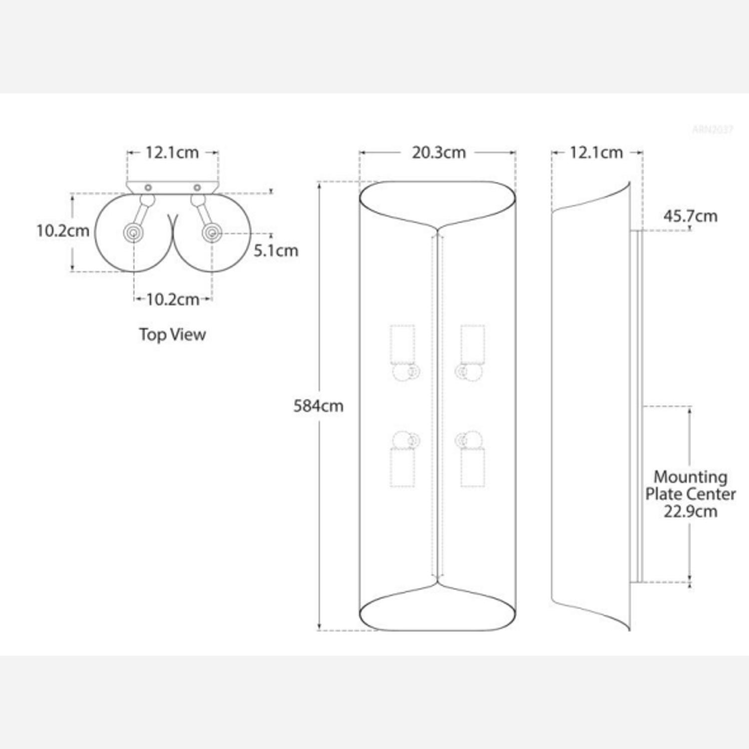 Selfoss Tall Wall Light Black Wall Light Large - Andrew Martin