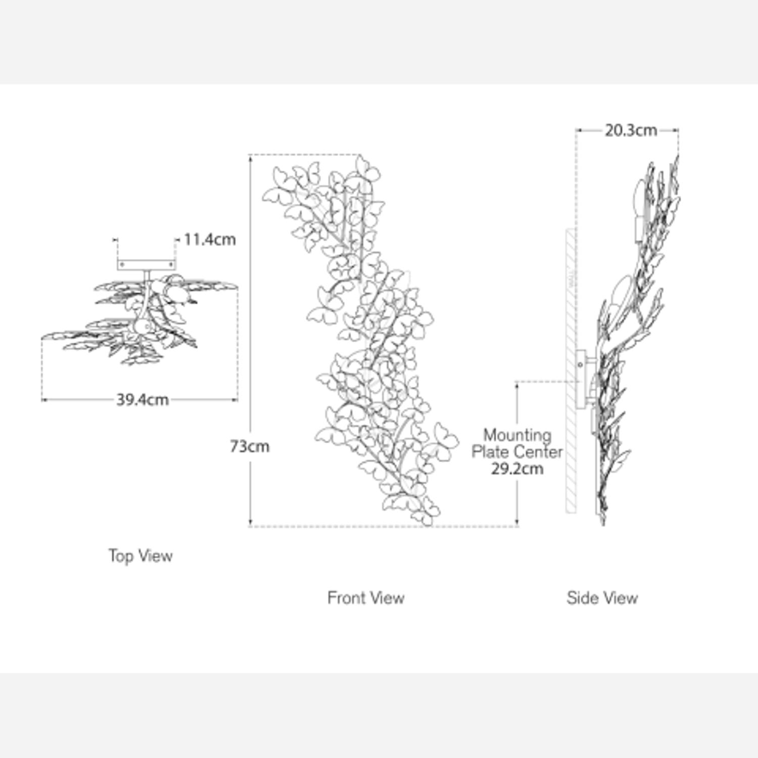 Farfalle Wall Light Silver Wall Light Burnished Silver Leaf - Andrew Martin