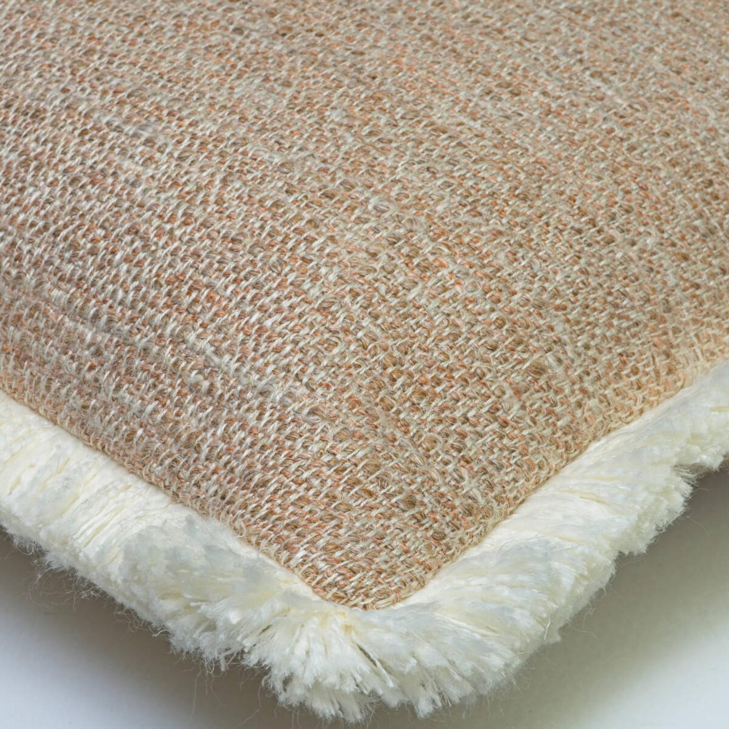 Wren Autumn Sustainable Feather Cushion 55cm X 55cm - Andrew Martin Sophie Paterson With Trim Fringe Linen Blend Viscose Blend Wool Blend Pla