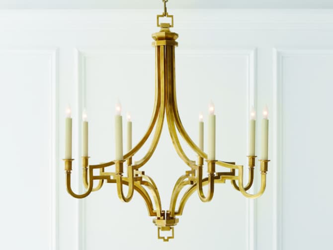 Mykonos Chandelier in Antique-Burnished Brass - Andrew Martin