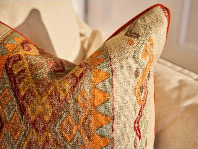 RALPH LAUREN インディアンジオメトリック クッション ひざ掛け Frida Sunset Cushion | Kit Kemp - Andrew Martin