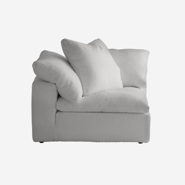 Truman Junior Sectional Sofa in White Linen Andrew Martin