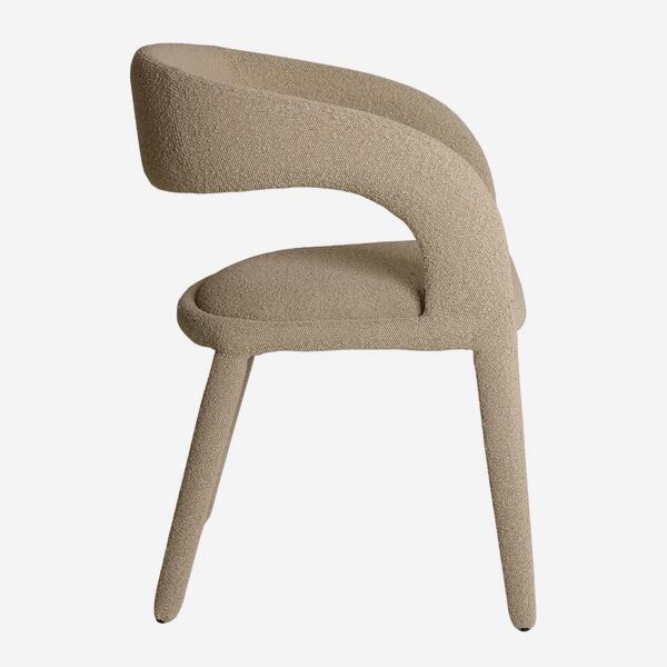Knox Boucle Dining Chair Curved Upholstered Chair Andrew Martin