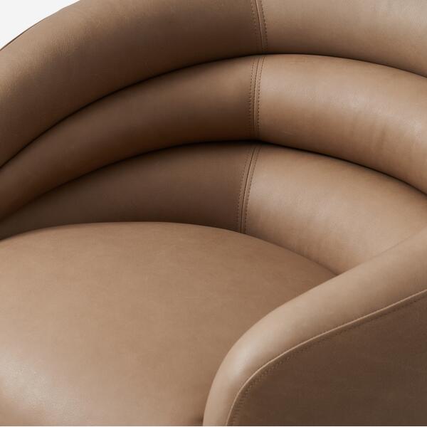 Haynes Swivel Chair in Leather Andrew Martin