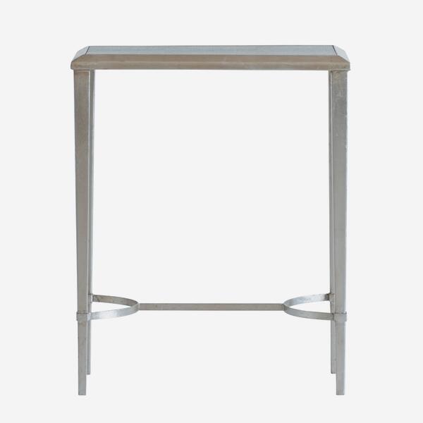 Kazan faux shagreen side table in light grey Andrew Martin